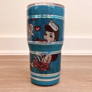 20 oz Tattoo inspired glitter tumbler